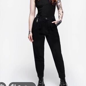 Disturbia Malverde High Waist Tapered Trousers - Black